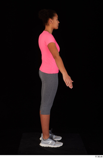 Zahara dressed grey sneakers grey sports leggings pink t shirt…